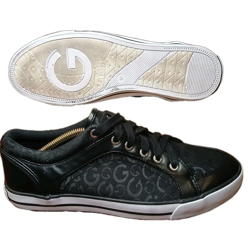 GUESS Black Sneakers Sz 10 M WOMEN'S‎ LOW TOP SHOES #1241